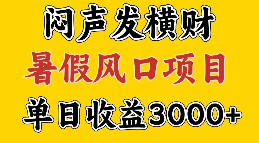 30天赚了7.5W 暑假风口项目，比较好学，2天左右上手-木木创业基地项目网