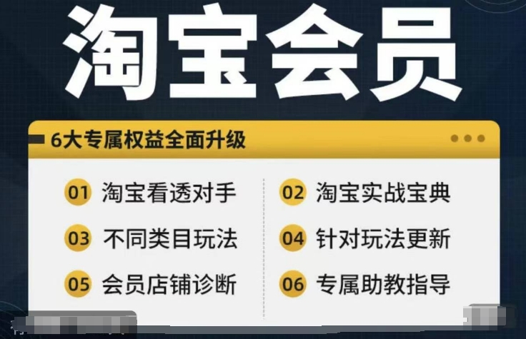 淘宝会员【淘宝所有课程，全面分析对手】，初级到高手全系实战宝典-木木创业基地项目网