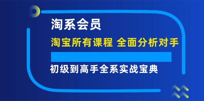 （12055期）淘系会员【淘宝所有课程，全面分析对手】，初级到高手全系实战宝典-木木创业基地项目网