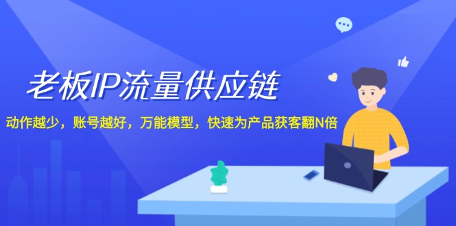 老板IP流量供应链，动作越少账号越好，万能模型快速为产品获客翻N倍！-木木创业基地项目网