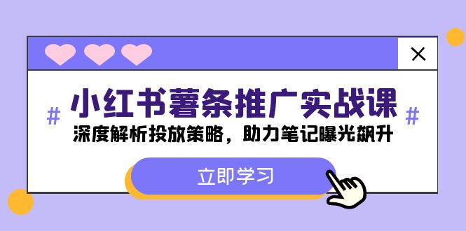 （12289期）小红书-薯 条 推 广 实战课：深度解析投放策略，助力笔记曝光飙升-木木创业基地项目网