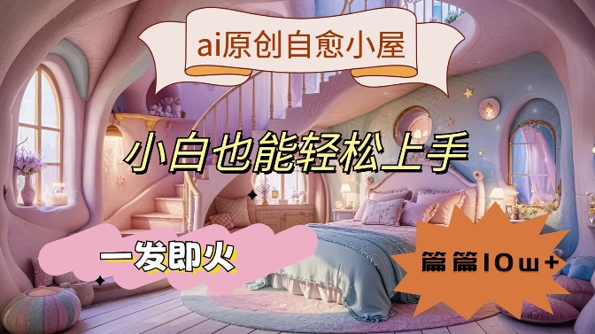 ai原创治愈小屋，小白也能轻松上手，一发即火，篇篇10w+-木木创业基地项目网