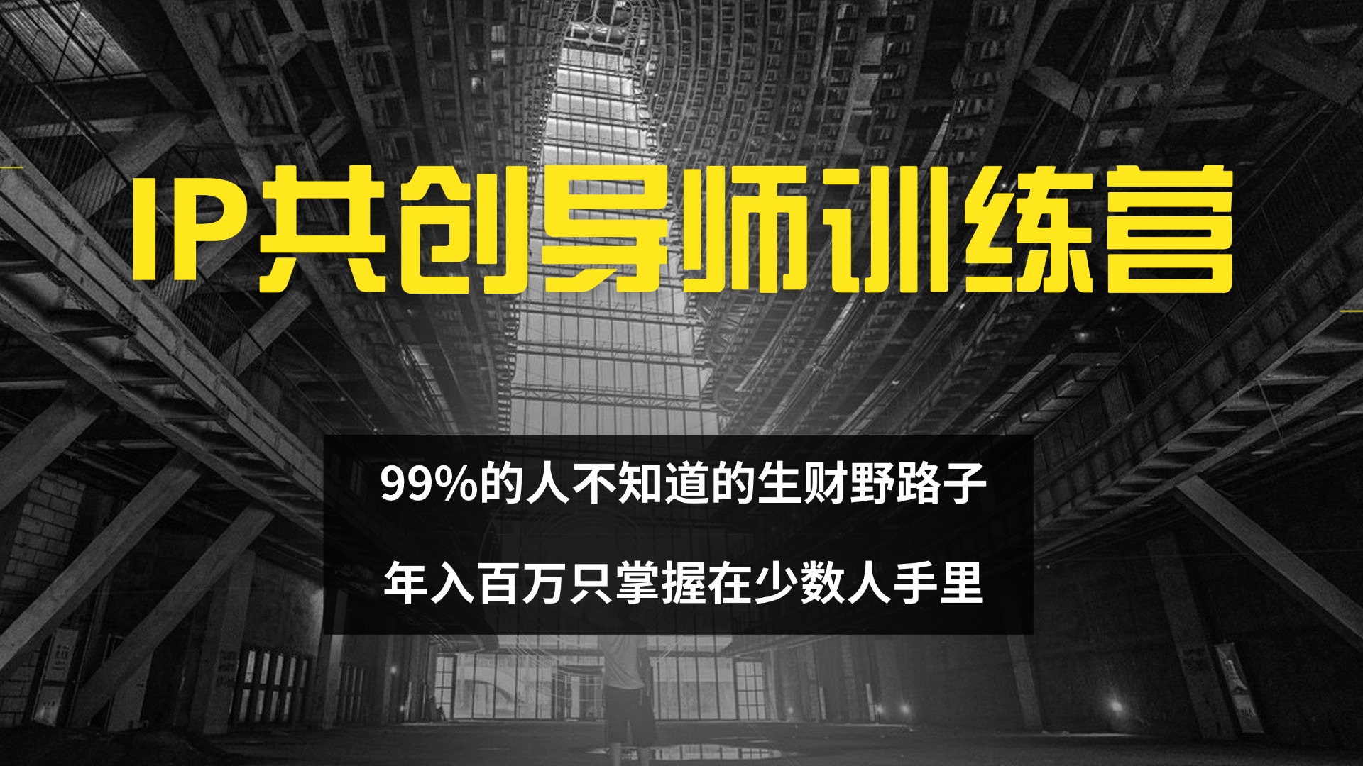 （12504期）IP共创导师训练营 99%的人不知道的生财野路子 只掌握在少数人手里-木木创业基地项目网