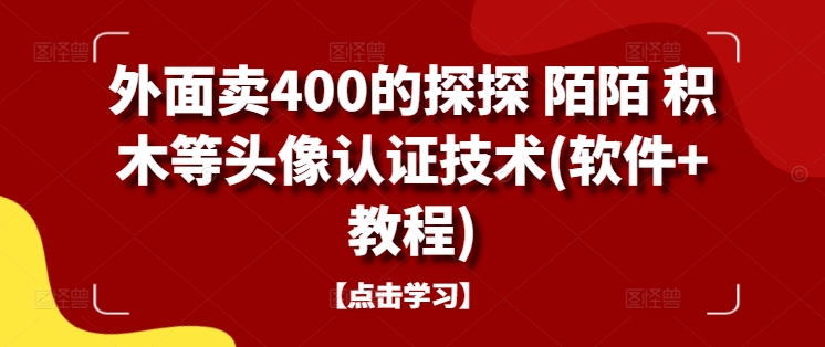 外面卖400的探探 陌陌 积木等头像认证技术(软件+教程)-木木创业基地项目网