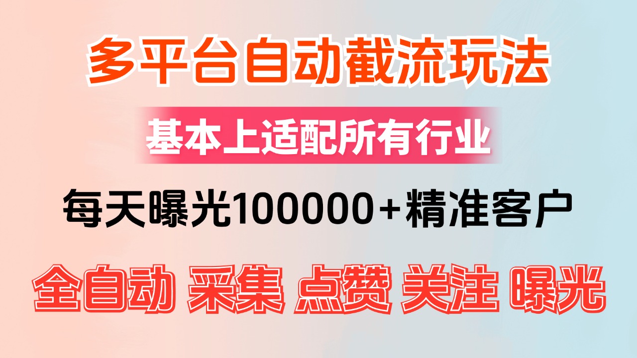 （12709期）小红书抖音视频号最新截流获客系统，全自动引流精准客户【日曝光10000+…-木木创业基地项目网