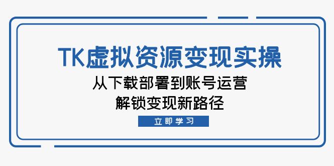 （12770期）TK虚拟资料变现实操：从下载部署到账号运营，解锁变现新路径-木木创业基地项目网