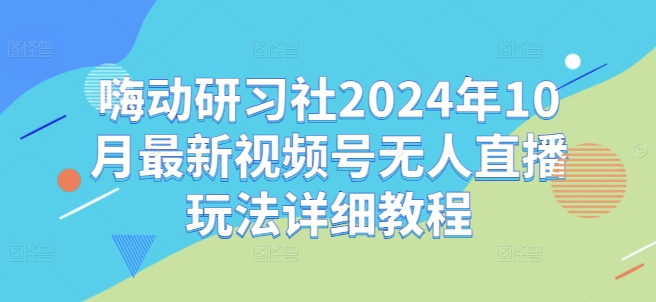 嗨动研习社2024年10月最新视频号无人直播玩法详细教程-木木创业基地项目网