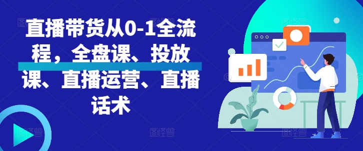 直播带货从0-1全流程，全盘课、投放课、直播运营、直播话术-木木创业基地项目网