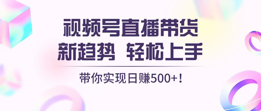 （13370期）视频号直播带货新趋势，轻松上手，带你实现日赚500+-木木创业基地项目网