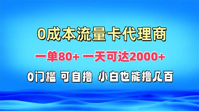 （13391期）免费流量卡代理一单80+ 一天可达2000+-木木创业基地项目网