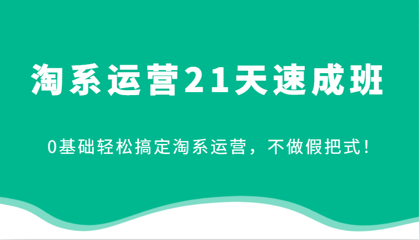 淘系运营21天速成班，0基础轻松搞定淘系运营，不做假把式！-木木创业基地项目网