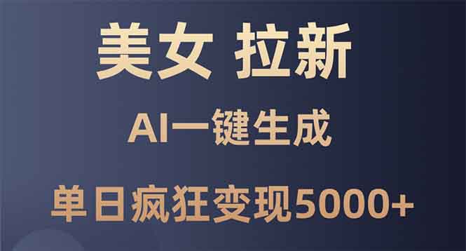 （13866期）美女暴力拉新，通过AI一键生成，单日疯狂变现5000+，纯小白一学就会！-木木创业基地项目网