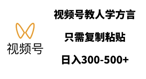 视频号教人学方言，只需复制粘贴，日入多张-木木创业基地项目网