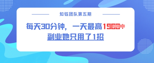 副业她只用了1招，每天30分钟，无脑二创，一天最高1.5k-木木创业基地项目网