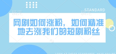 网剧如何涨粉，如何精准地去涨我们的短剧粉丝-木木创业基地项目网