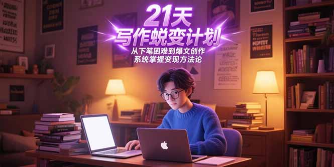 （15204期）21天写作蜕变计划，从下笔困难到爆文创作，系统掌握变现方法论-木木创业基地项目网