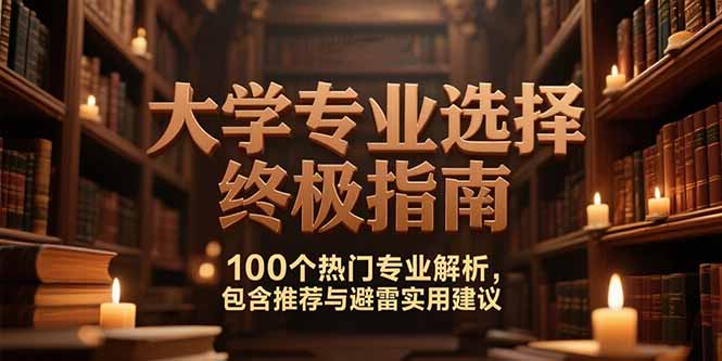（15261期）付费文：大学专业选择终极指南,100个热门专业解析,包含推荐与避雷实用建议-木木创业基地项目网