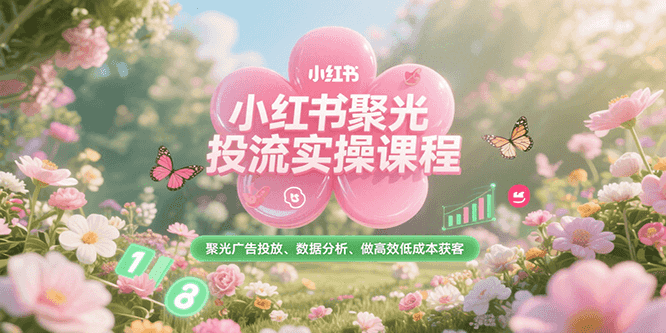 小红书聚光投流实操课程，聚光广告投放、数据分析、做高效低成本获客-木木创业基地项目网