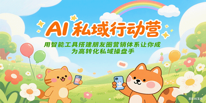AI私域行动营：用智能工具搭建朋友圈营销体系让你成为高转化私域操盘手-木木创业基地项目网