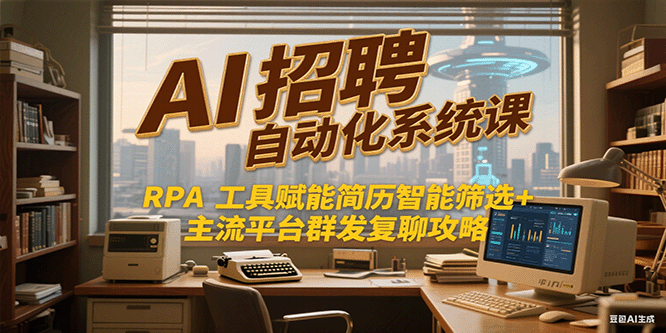AI招聘自动化系统课，RPA工具赋能简历智能筛选+主流平台群发复聊全攻略-木木创业基地项目网