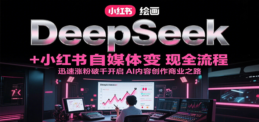 DeepSeek绘画+小红书自媒体变现全流程，迅速涨粉破千开启AI内容创作商业之路-木木创业基地项目网