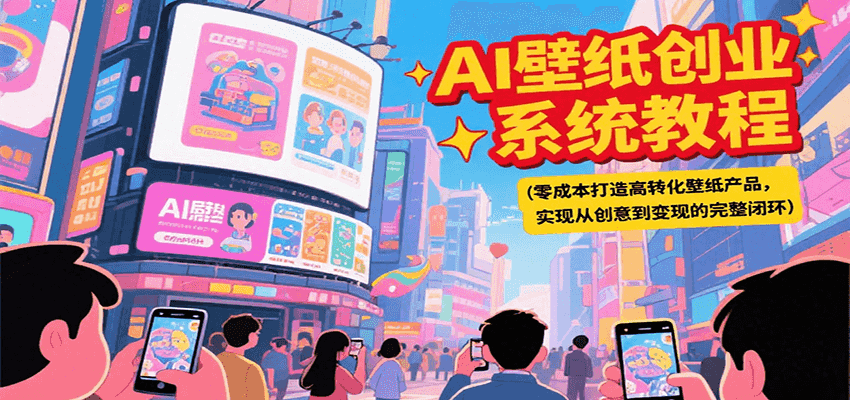 AI壁纸创业系统教程，零成本打造高转化壁纸产品，实现从创意到变现的完整闭环-木木创业基地项目网