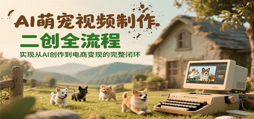 AI萌宠视频制作二创全流程，实现从AI创作到电商变现的完整闭环-木木创业基地项目网