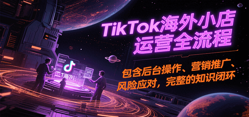 TikTok海外小店运营全流程，包含后台操作、营销推广、风险应对，完整的知识闭环-木木创业基地项目网