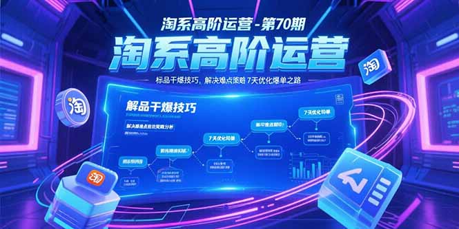 （15307期）淘系高阶运营-第70期，标品干爆技巧，解决难点策略，大佬操盘方法-木木创业基地项目网